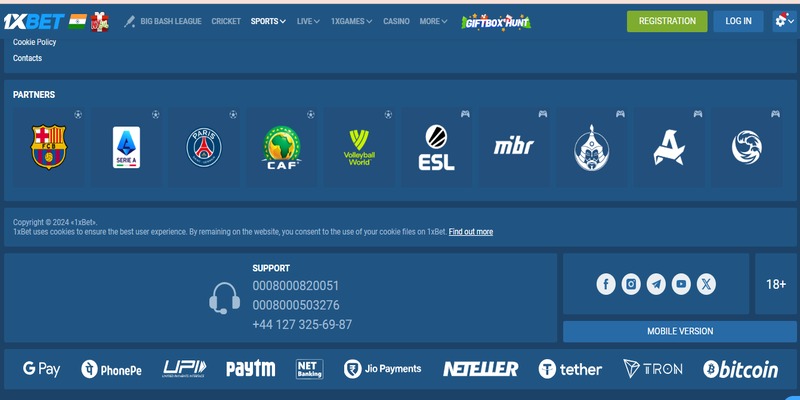 1XBet hợp tác với toàn đối tác uy tín toàn cầu