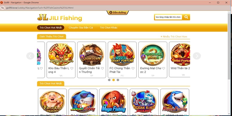 Các game bắn cá từ JILI Gaming trên GO99